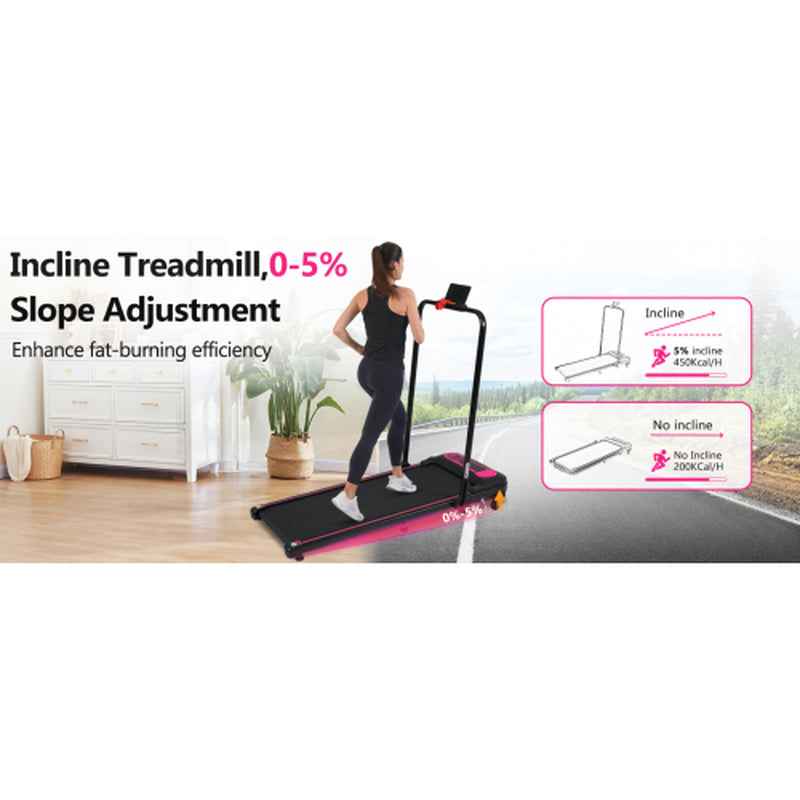 2-in-1 Folding Walking Pad Treadmill with Incline, 2.5HP Quiet Motor, 300 lbs Capacity, Remote & Armrest Control