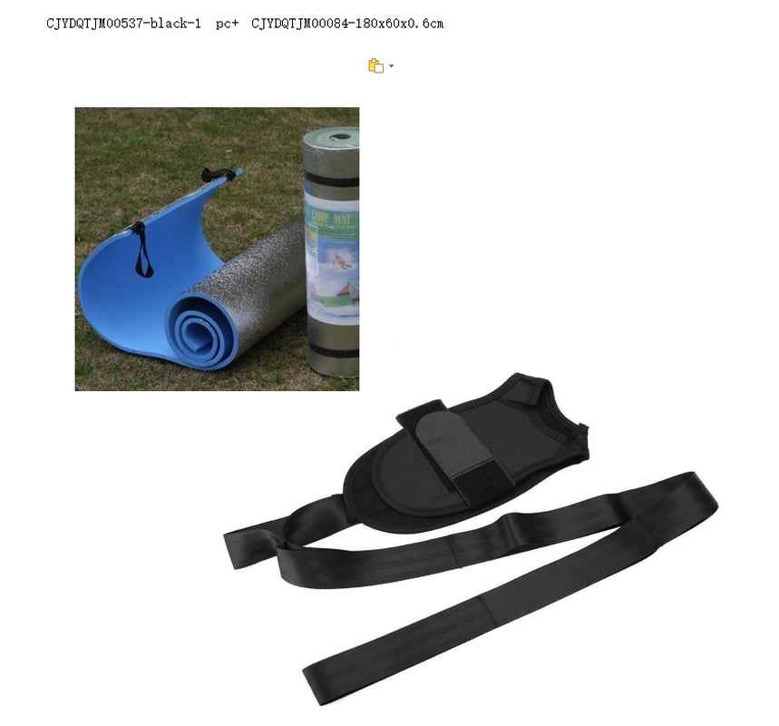 Yoga Stretching Belt for Foot Drop & Leg Rehabilitation - Multi-Loop Ankle Joint Correction Strap in Black