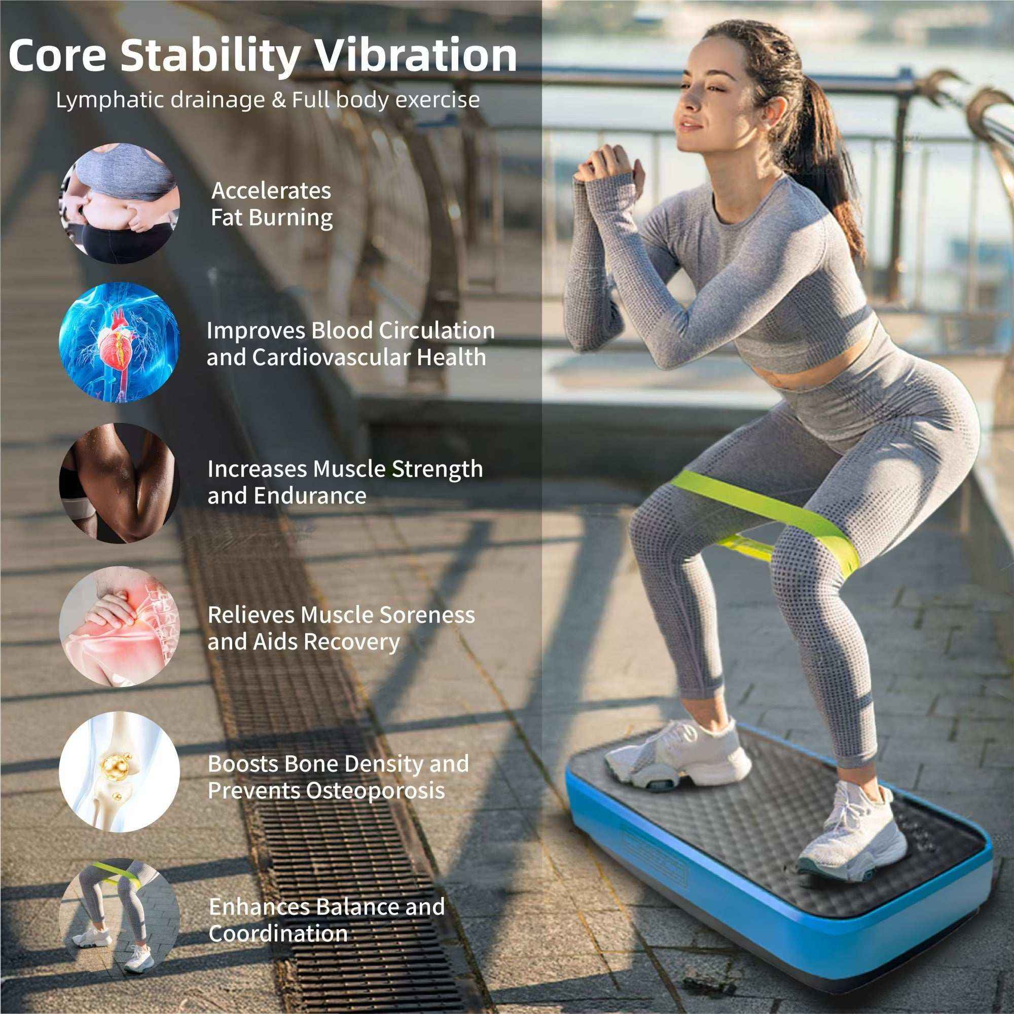 Vibration Plate Exercise Machine with 120 Speed Levels, Whole Body Fitness Platform for Lymphatic Drainage & Weight Loss