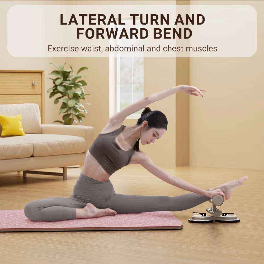 Portable Sit Up Bar with Suction Cup & Adjustable Height for Home Fitness