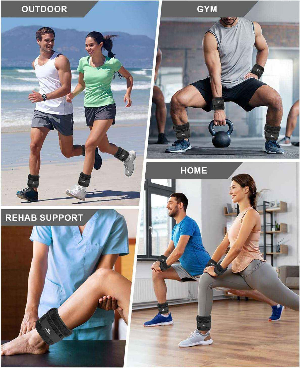 Adjustable Ankle Weights Pair 1-20 LBS Removable for Jogging & Strength Training