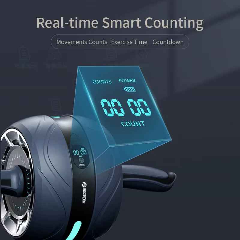 Fitness AB Roller Wheel with Smart Chip Display for Core & Abs Sculpting