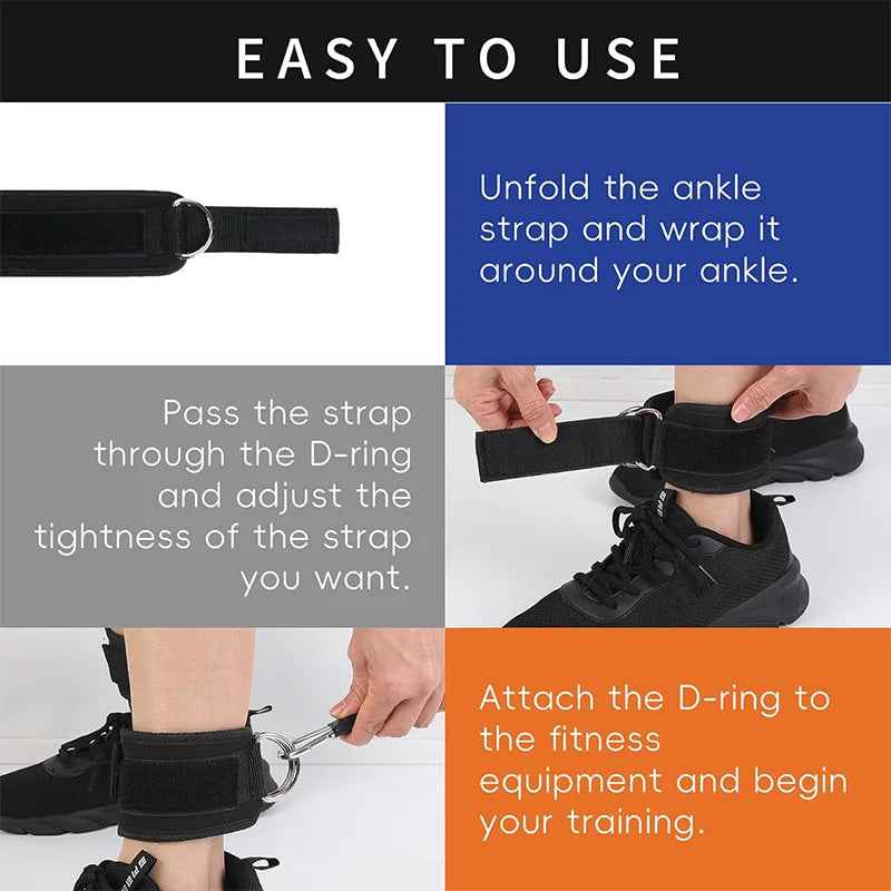Fitness Ankle Buckle Strap for Hip & Leg Training, Home Gym Kickbacks & Glute Workouts