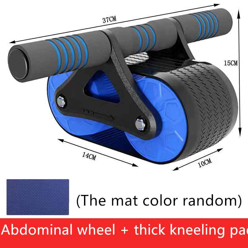 Double Wheel Ab Roller for Home Gym - Automatic Rebound Abdominal Workout Trainer for Men & Women