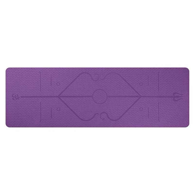 Waterproof Non-Slip TPE Yoga Mat with Position Lines for Beginners